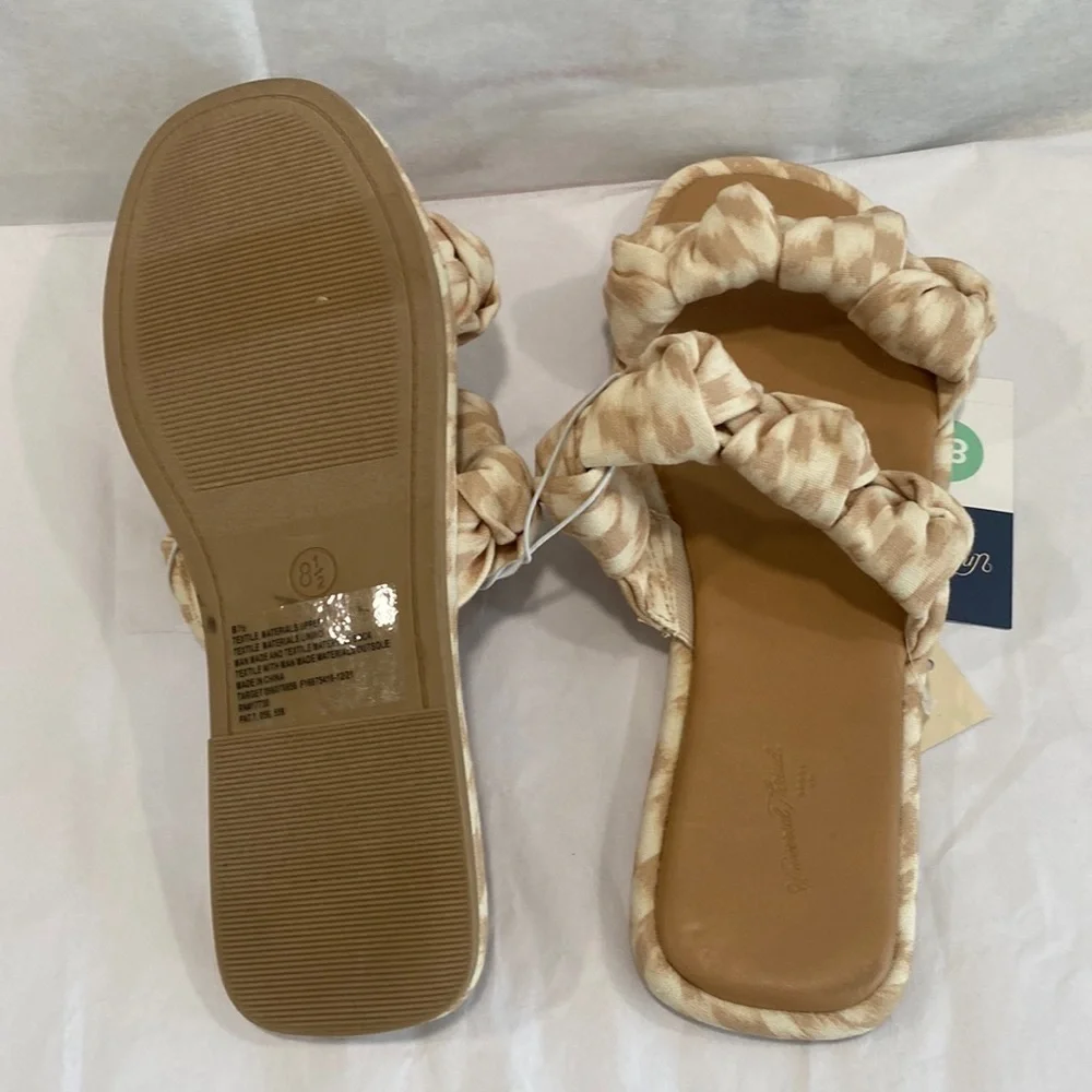 Women's Meg Knotted Slide Sandals - Universal Thread™ Almond Size 8.5